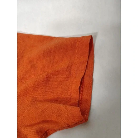 Vintage Orange Rush Marijuana Leaf Graphic T-Shirt Single Stitch Made in USA M